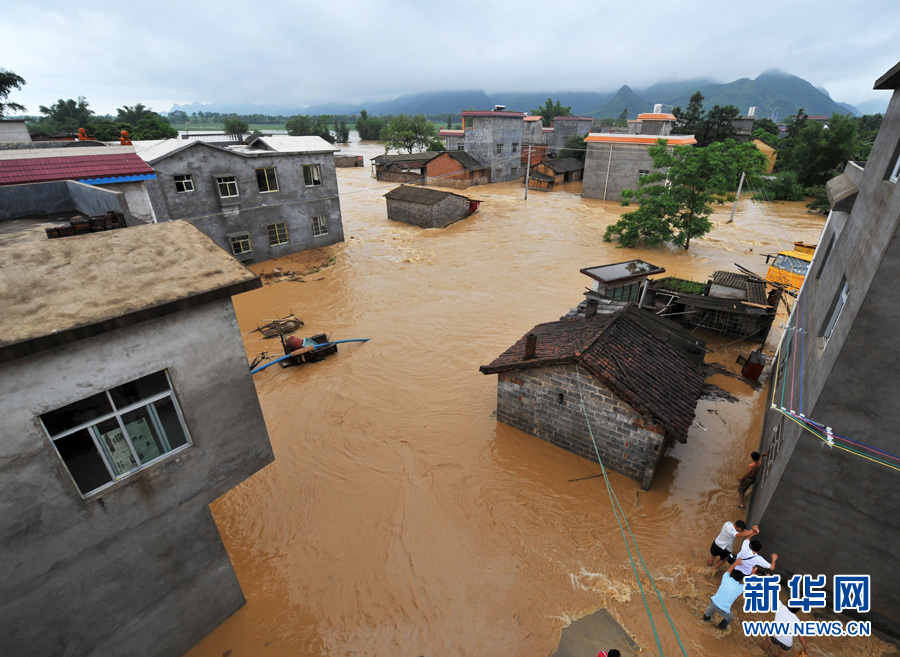 广西来宾遭遇严重水灾